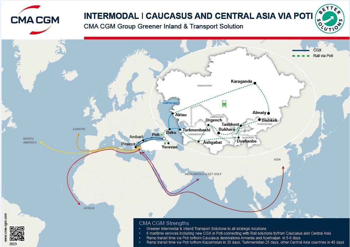 CMA CGM’s CGX service reaches Caucasus and Central Asia via Georgia ...